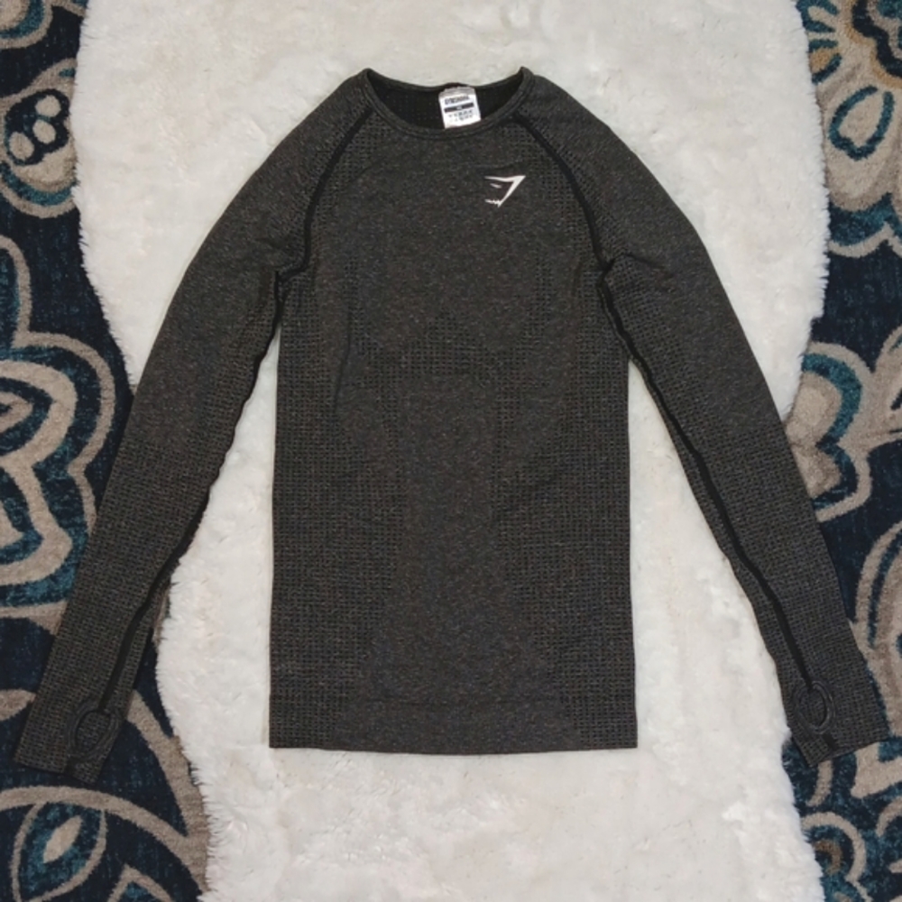 Gymshark gray long sleeve athletic women's top XS